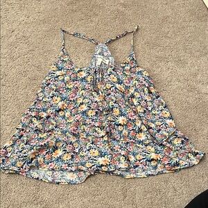 Kingston Floral Tank Top - Blue, Yellow, Pink